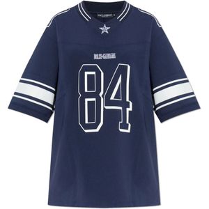 Dolce & Gabbana, Dames, Tops, Blauw, Maat: 3XS Jersey,