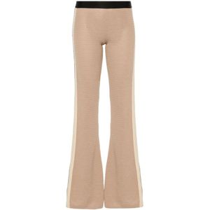 Palm Angels - Gehaakte Flared Broek - Beige - Dames - Katoen