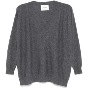 Lisa Yang, Dames, Truien, Grijs, Maat: S Leer,