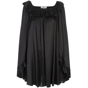 Chloé, Dames, Jurken, Zwart, Maat: XS Zijde,