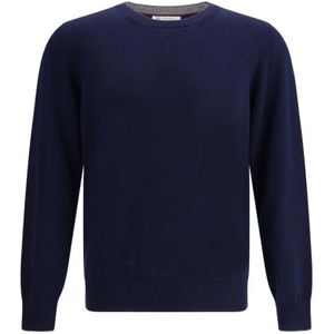 Brunello Cucinelli, Heren, Truien, Blauw, Maat: M Kasjmier,