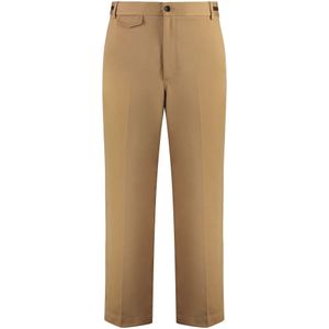 Gucci, Heren, Broeken, Beige, Maat: S Katoen,