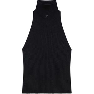 Courrèges, Dames, Truien, Zwart, Maat: S Katoen,