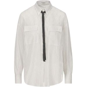 Brunello Cucinelli, Dames, Blouses & Shirts, Wit, Maat: L
