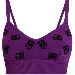 Dolce & Gabbana, Dames, Tops, Paars, Maat: S Viscose,