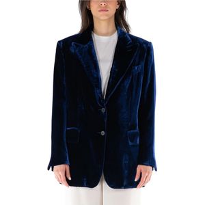Tom Ford, Dames, Jassen, Blauw, Maat: XS Zijde,