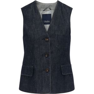 Max Mara, Dames, Jassen, Blauw, Maat: XS Denim,