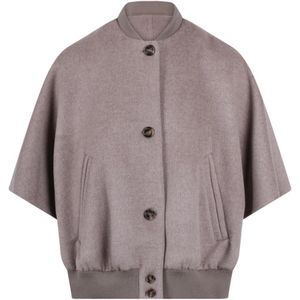 Max Mara, Dames, Jassen, Grijs, Maat: M/L Kasjmier,