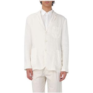 Aspesi, Heren, Jassen, Wit, Maat: S Linnen,