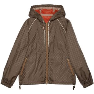 Gucci Dubbele G slouch-hoodiejas , Brown , Heren , Maat: L