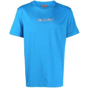 Missoni, Heren, Tops, Blauw, Maat: L Katoen,
