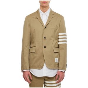 Thom Browne, Heren, Jassen, Beige, Maat: S Katoen,