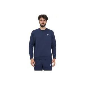Nike Club Fleece Crewneck Sweatshirt , Blue , unisex , Maat: XL