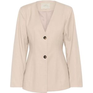 Kaffe, Dames, Jassen, Beige, Maat: L Leer,
