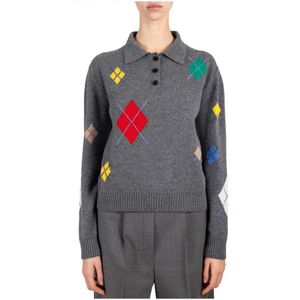 Msgm, Dames, Tops, Grijs, Maat: S Wol,