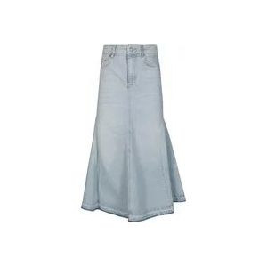 Ganni Denim Midi Rok voor Vrouwen , Blue , Dames , Maat: M