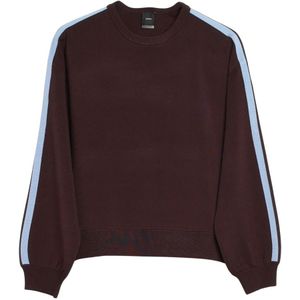 Pinko, Dames, Sweatshirts & Hoodies, Bruin, Maat: S Piqué,