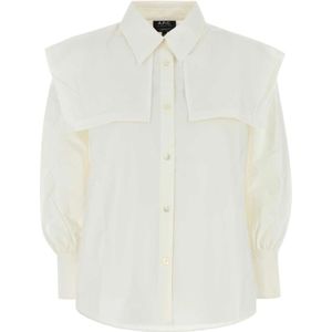 A.p.c., Dames, Blouses & Shirts, Wit, Maat: S
