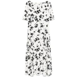 Jerseyjurken - Bloemenprint - Jersey - 3/4 Lengte - Normale Pasvorm