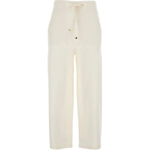 Elisabetta Franchi, Dames, Broeken, Wit, Maat: L