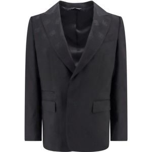 Dolce & Gabbana, Heren, Jassen, Zwart, Maat: L Wol,