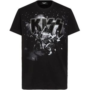 Dsquared2, Heren, Tops, Zwart, Maat: M