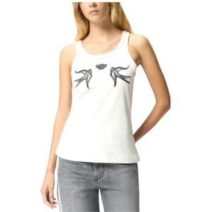 Pinko, Dames, Tops, Wit, Maat: S Katoen,