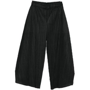 Issey Miyake, Dames, Broeken, Zwart, Maat: M