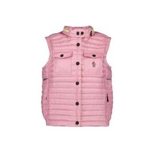 Moncler Gewatteerd Mouwloos Jack Vest , Pink , Dames , Maat: XS