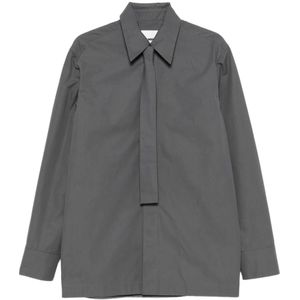 Jil Sander, Heren, Overhemden, Grijs, Maat: L Katoen,