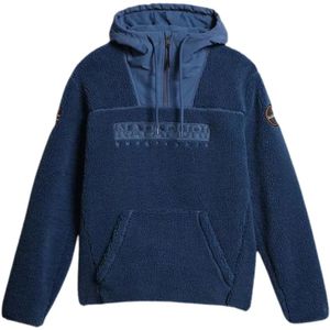 Napapijri, Heren, Sweatshirts & Hoodies, Blauw, Maat: XL Fleece,
