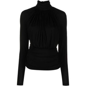Saint Laurent, Dames, Truien, Zwart, Maat: L Viscose,