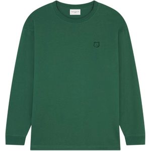 Maison Kitsuné, Heren, Sweatshirts & Hoodies, Groen, Maat: L Jersey,