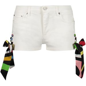 Pucci, Dames, Korte broeken, Wit, Maat: 2XS Denim,