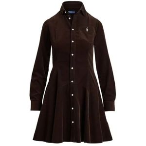 Polo Ralph Lauren - Midi-jurk - Bruin - Corduroy