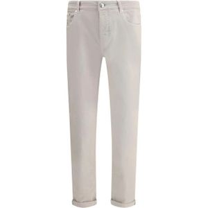 Brunello Cucinelli, Heren, Jeans, Beige, Maat: M Katoen,