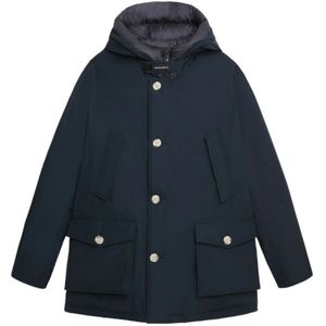 Woolrich, Heren, Jassen, Blauw, Maat: XL Katoen,