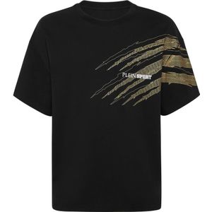 Plein Sport, Heren, Tops, Zwart, Maat: XS Katoen,