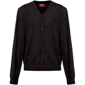 Diesel, Heren, Truien, Zwart, Maat: M Wol,