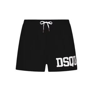 Dsquared2 Logo Zwembroek Heren Zwart , Black , Heren , Maat: M