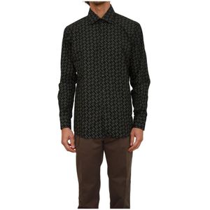 Karl Lagerfeld, Heren, Overhemden, Zwart, Maat: XL Katoen,