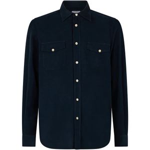 Boglioli, Heren, Overhemden, Blauw, Maat: XL Corduroy,