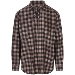 Dsquared2, Heren, Overhemden, Bruin, Maat: M Poliester,