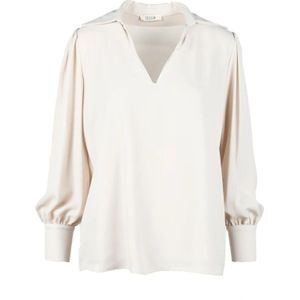 Think!, Dames, Blouses & Shirts, Beige, Maat: XL Poliester,