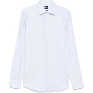 Hugo, Heren, Overhemden, Blauw, Maat: S Linnen,