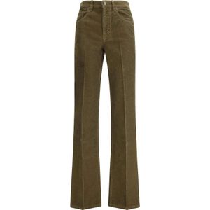 Saint Laurent, Dames, Broeken, Groen, Maat: W26 Corduroy,