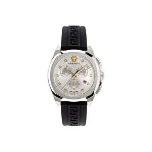 Versace Chrono Geo Chronograaf Horloge Zwart Zilver , Black , Heren , Maat: ONE Size