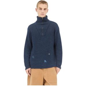 Maison Margiela, Heren, Truien, Blauw, Maat: S Linnen,