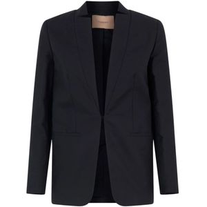 Twinset, Dames, Jassen, Zwart, Maat: 2XS Linnen,