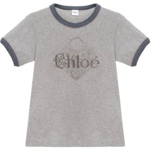 Chloé, Dames, Tops, Grijs, Maat: M Katoen,